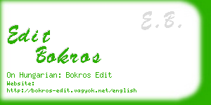 edit bokros business card